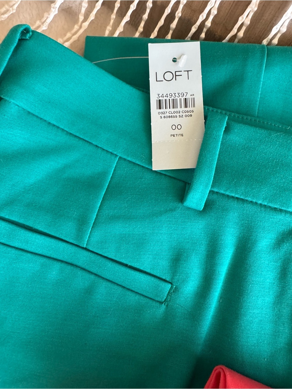 LOFT Riviera Slim Teal Petite Pants 00P